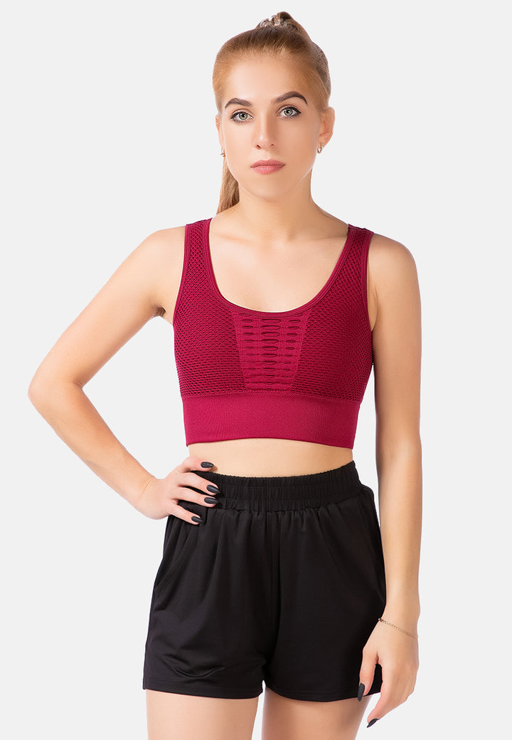 active workout mesh top#color_wine-red