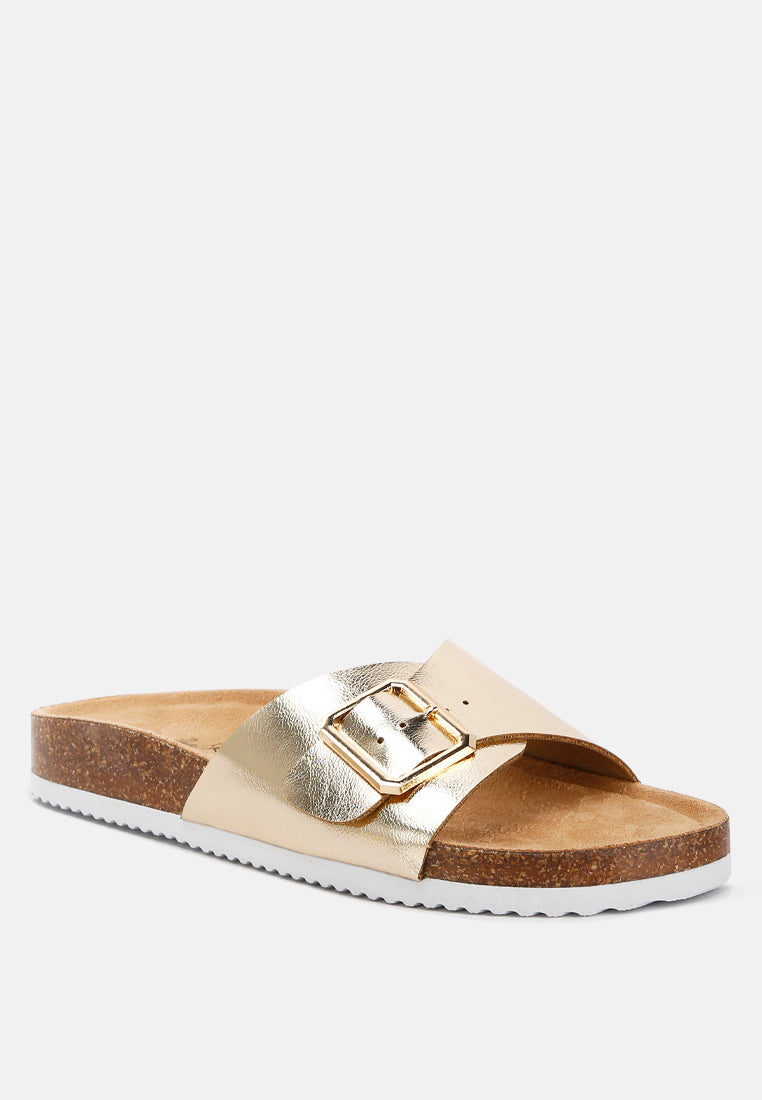 adjustable buckle closure flats by ruw#color_gold
