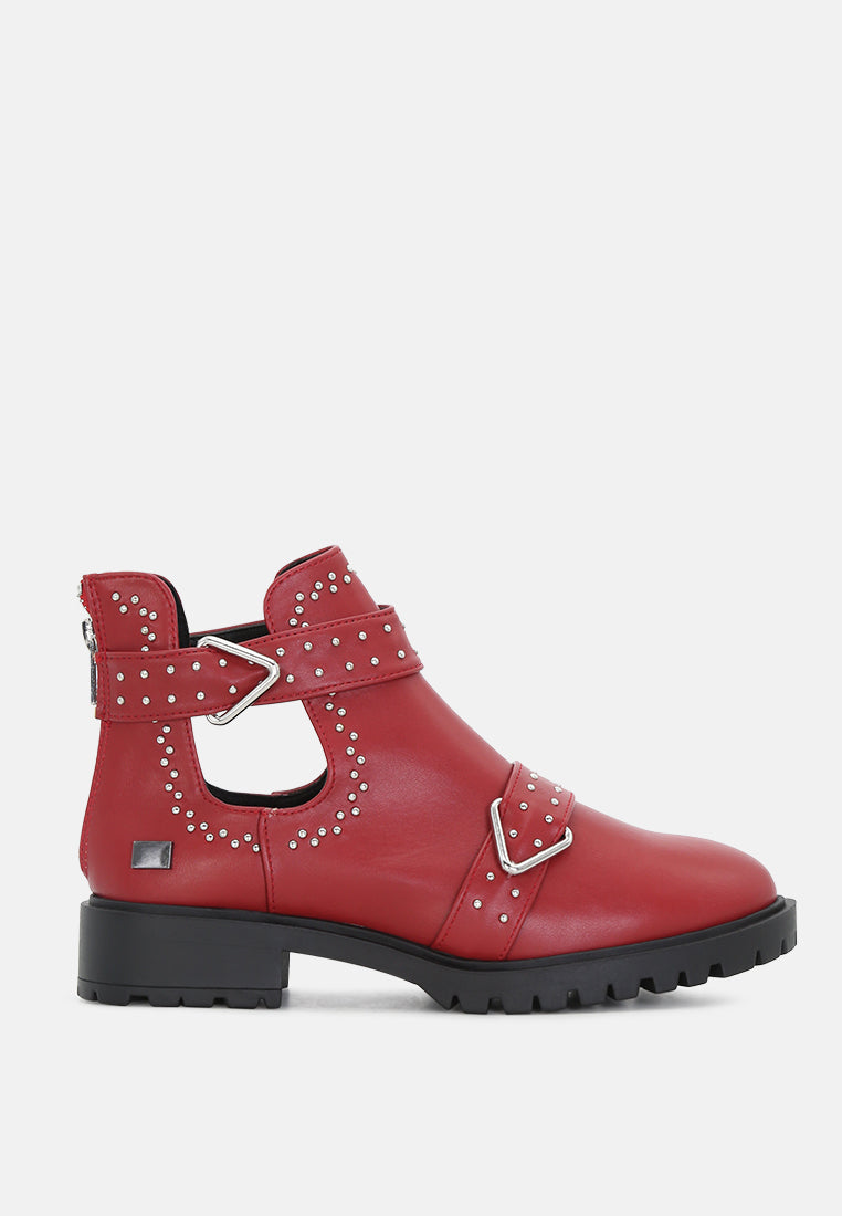aeliana cutout ankle boots with strap#color_red