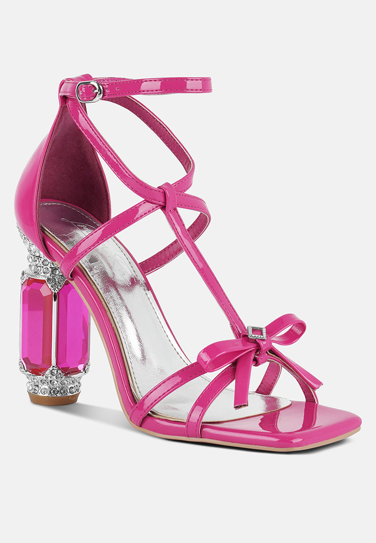 affluence jeweled high heel sandals#color_fuchsia
