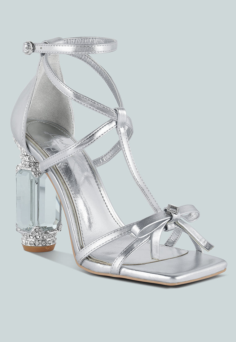 affluence jeweled high heel sandals#color_silver
