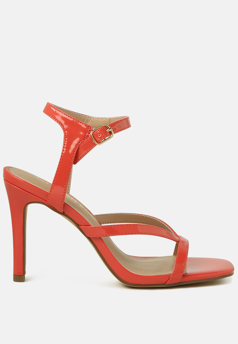 agnese high heel strappy ankle strap sandals#coral