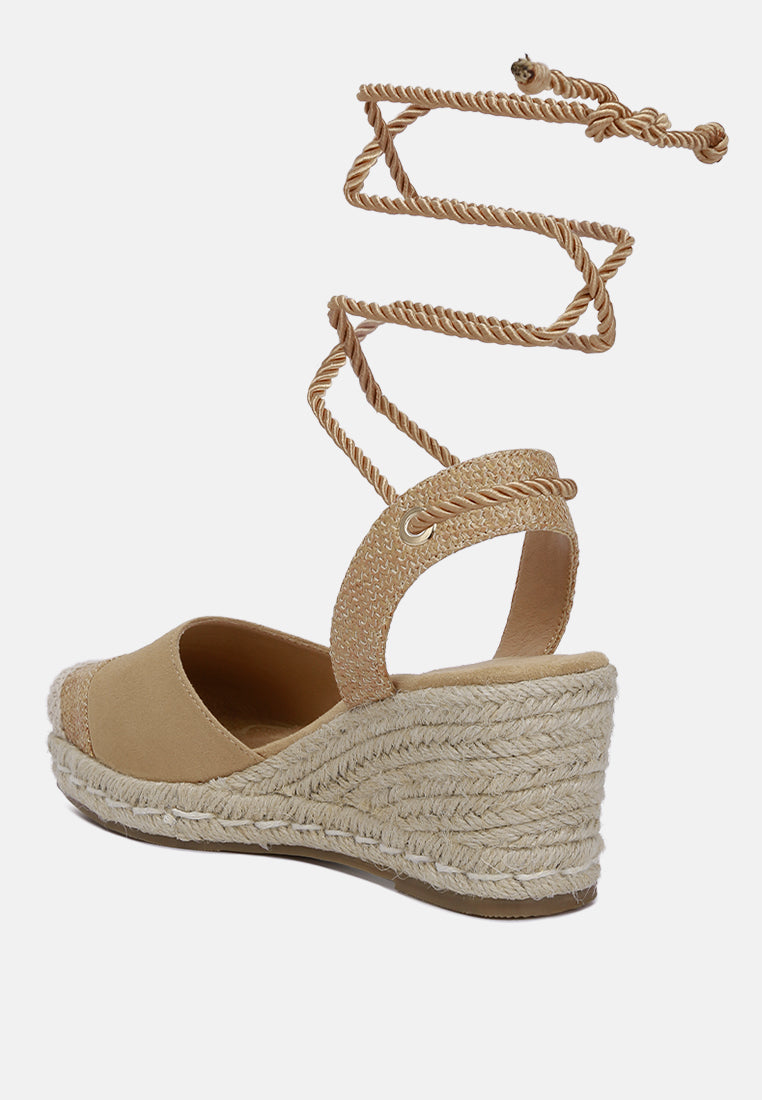 lace-up crochet espadrilles by ruw#color_tan