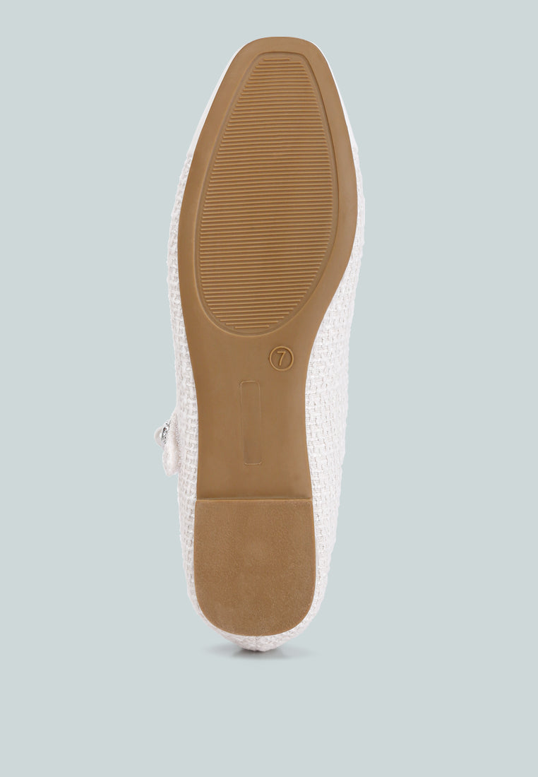 albi patent toe cap tweed mary janes in white by rag#color_white