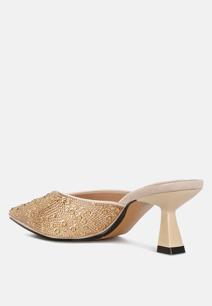 aldora rhinestones embellished satin mules by rag#color_gold