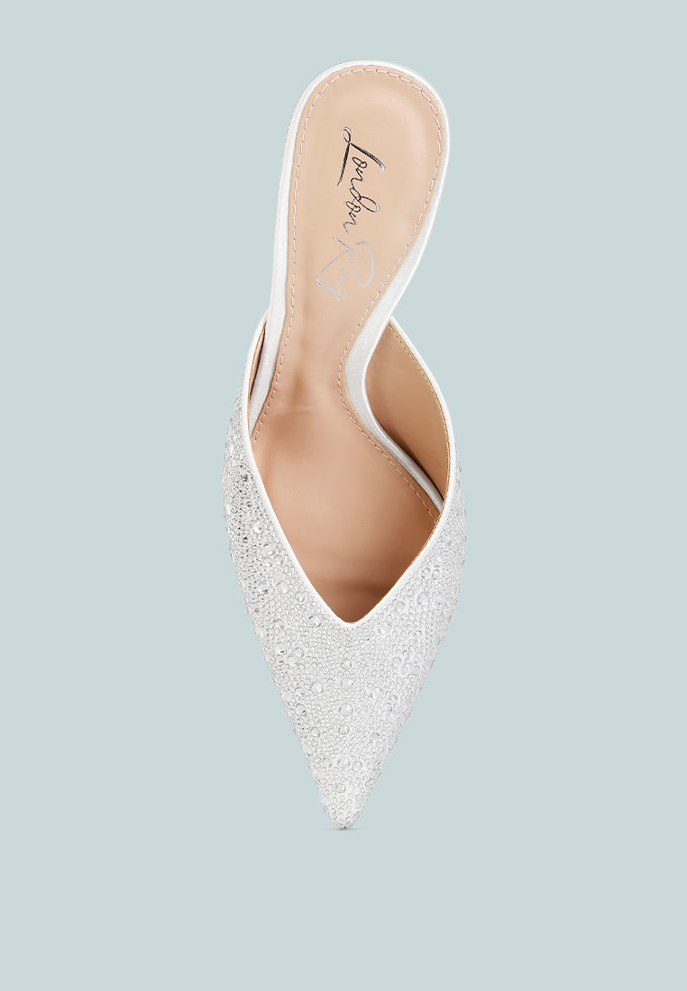 aldora rhinestones embellished satin mules by rag#color_white