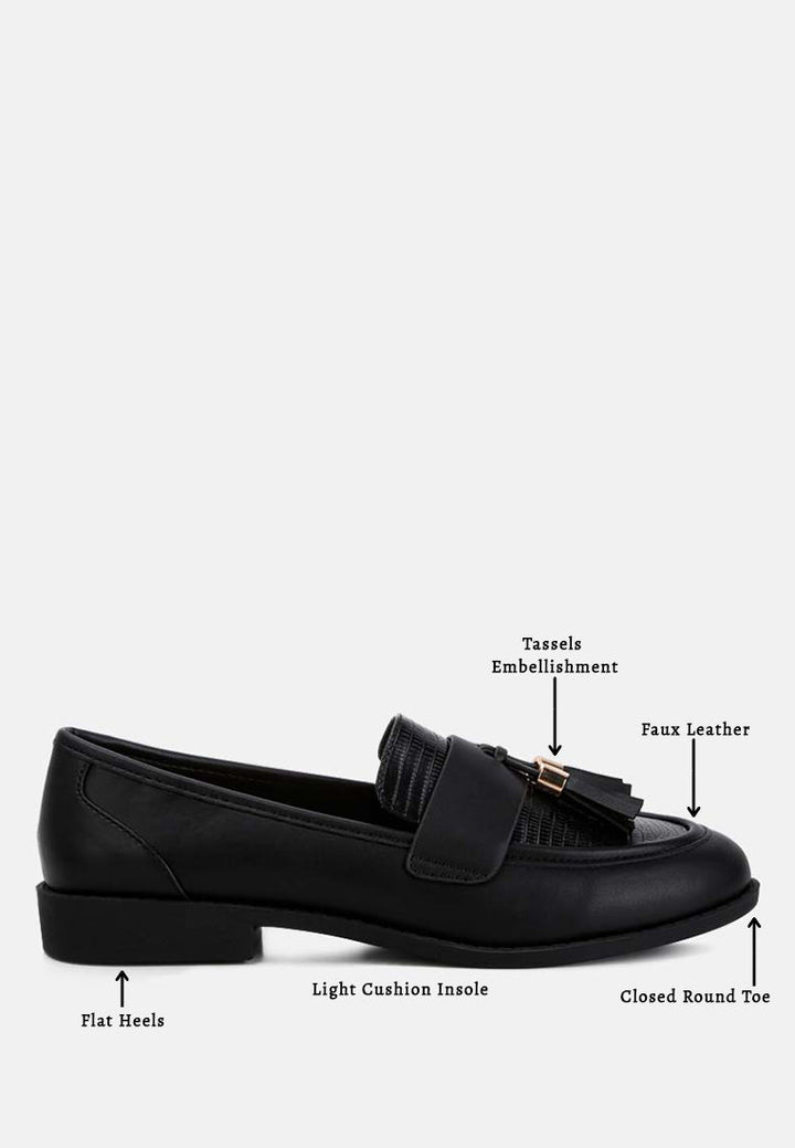 tassels detail loafers by rag#color_black