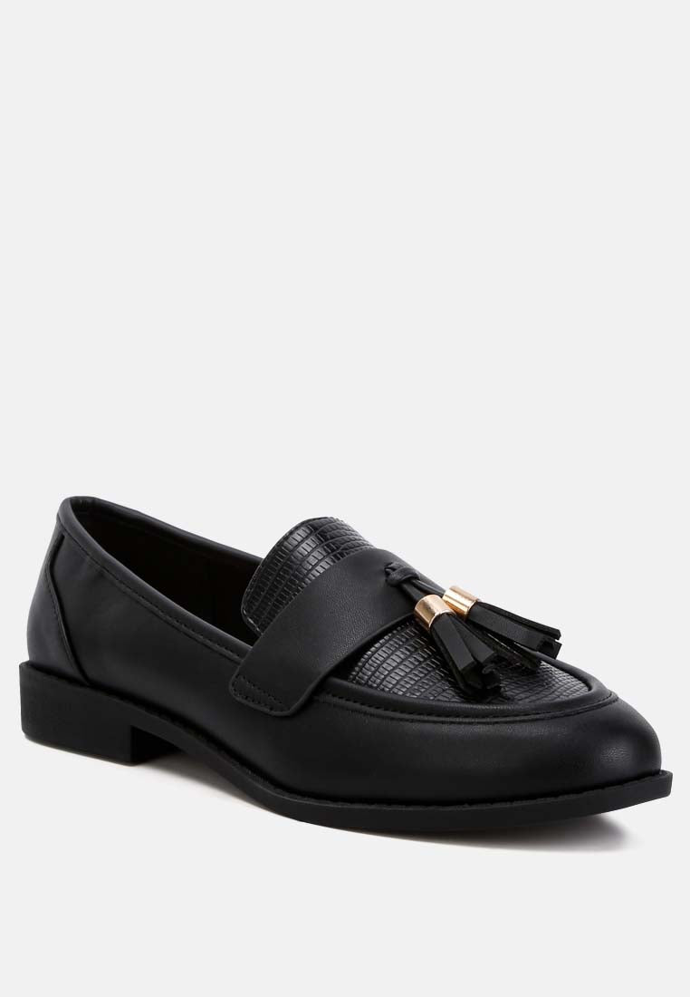 tassels detail loafers by ruw color_black