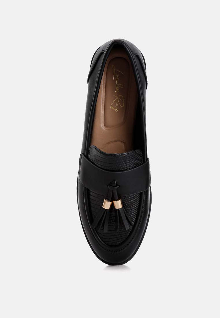 tassels detail loafers by ruw color_black