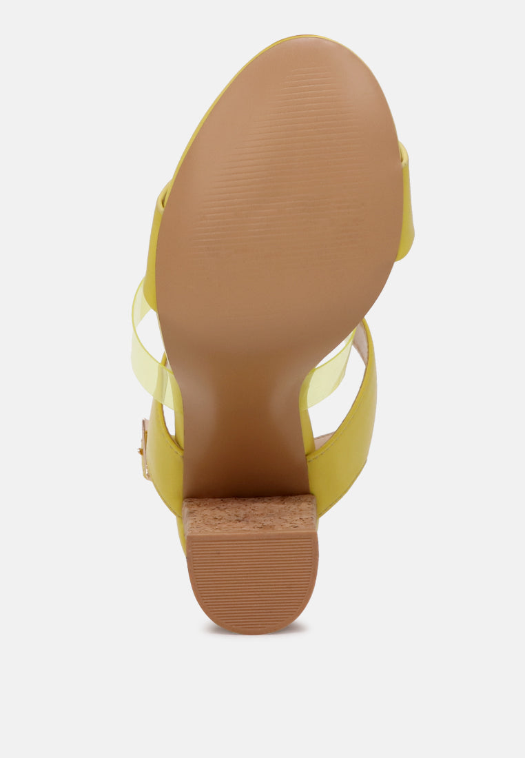 alisha clear strap block heeled sandals#color_yellow