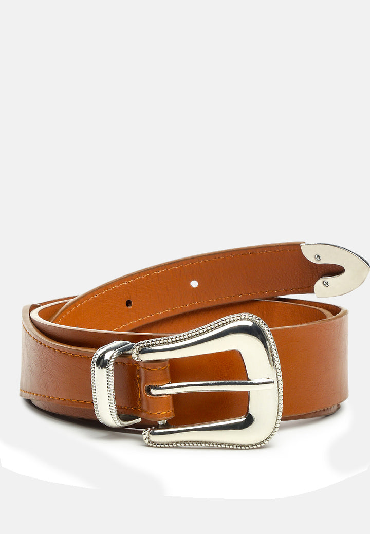 all around you solid casual belt#color_caramel