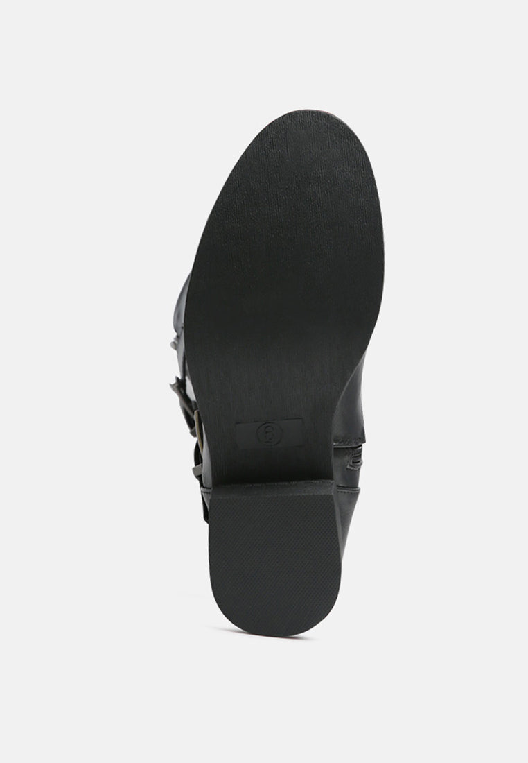 anahi side zipper calf boots#color_black