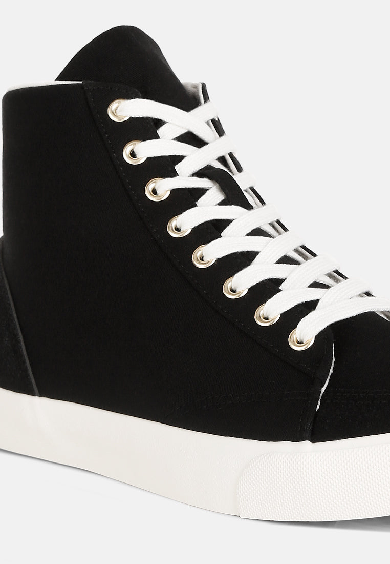 ankle length solid sneakers#color_black