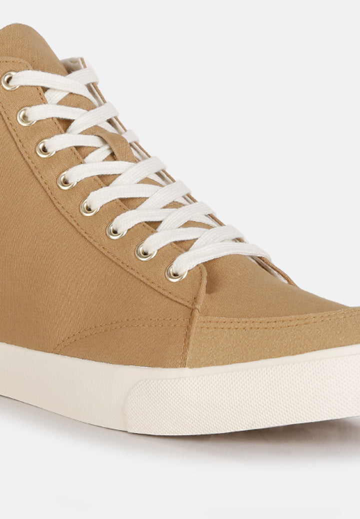 ankle length solid sneakers#color_beige