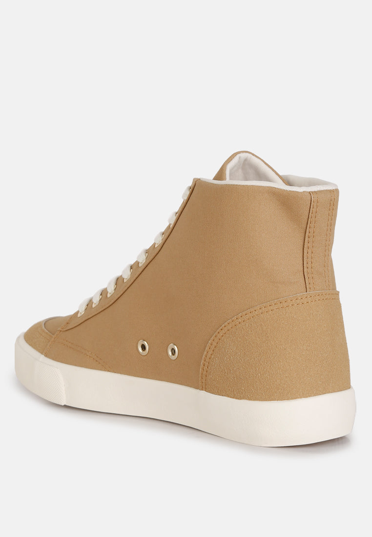 ankle length solid sneakers#color_beige