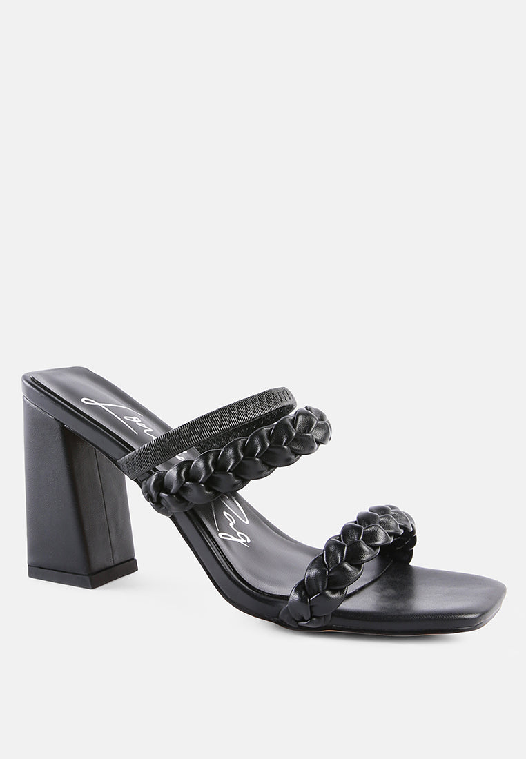 arnie braided block heel slider sandals#color_black