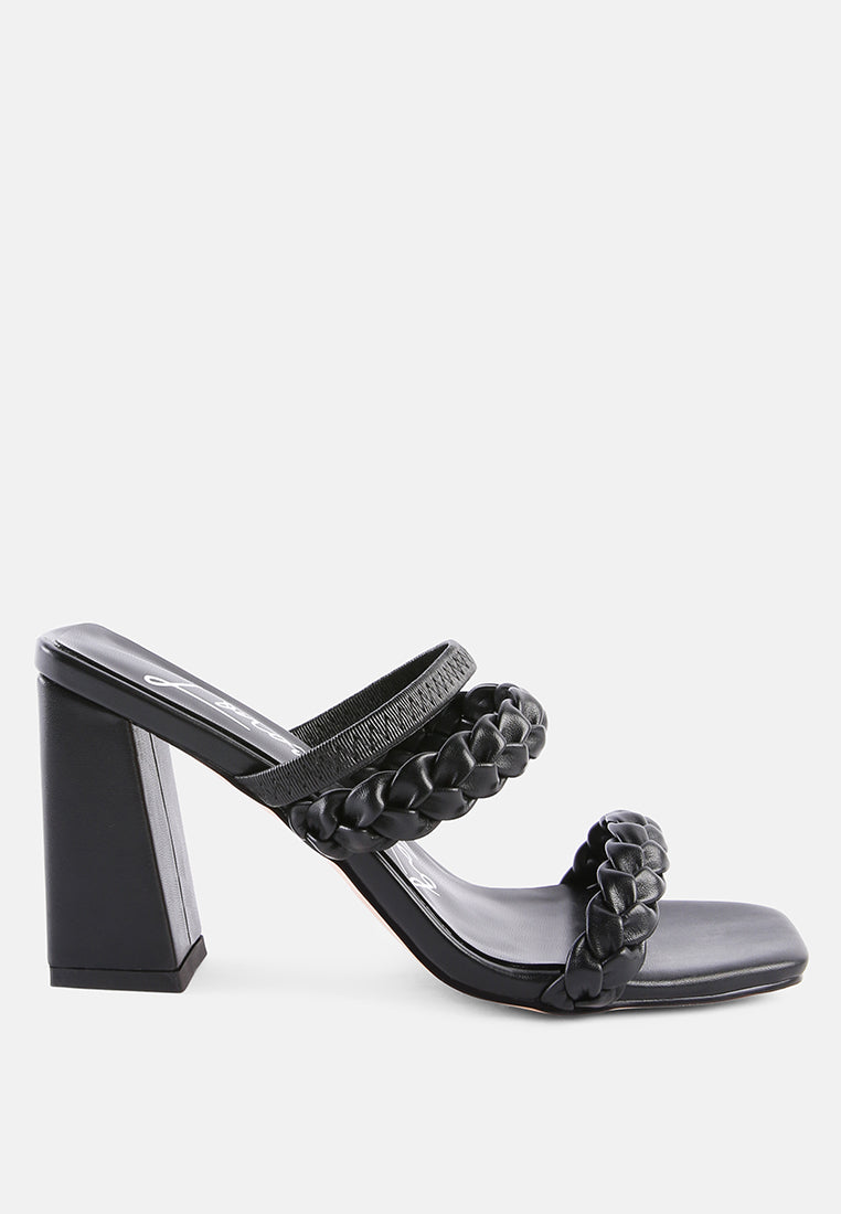 arnie braided block heel slider sandals#color_black