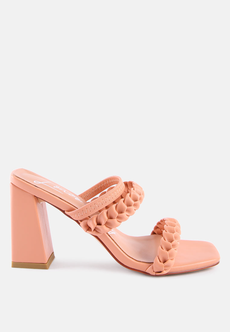 arnie braided block heel slider sandals#color_coral