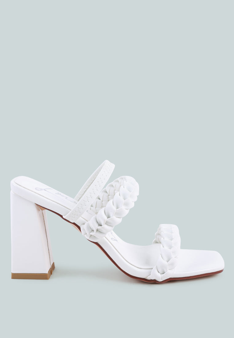 arnie braided block heel slider sandals#color_white