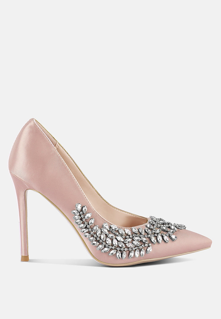 ashlyn rhinestones embellished satin stiletto pumps#color_pink