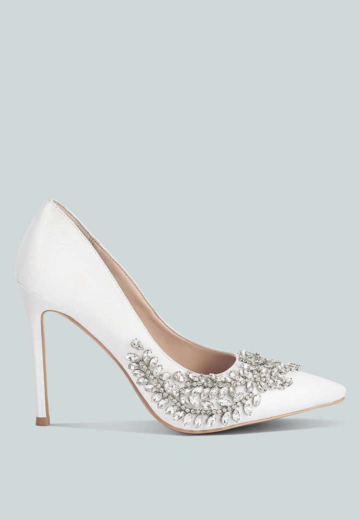 ashlyn rhinestones embellished satin stiletto pumps#color_white