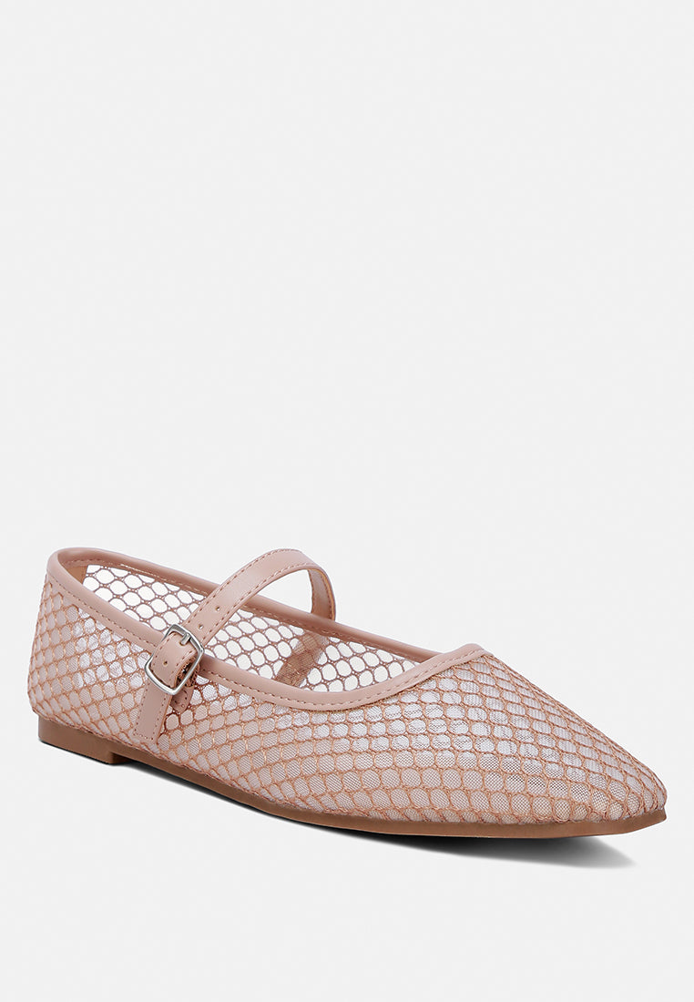 mesh mary jane flat by ruw#color_camel