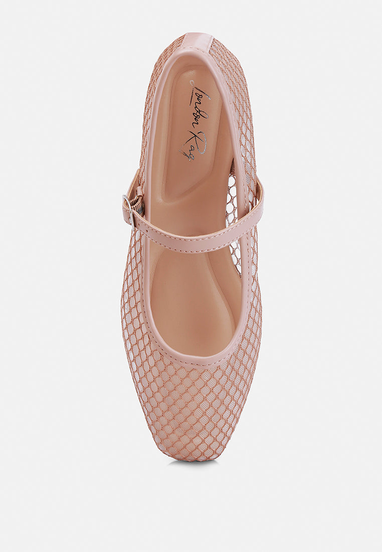 mesh mary jane flat by ruw#color_camel