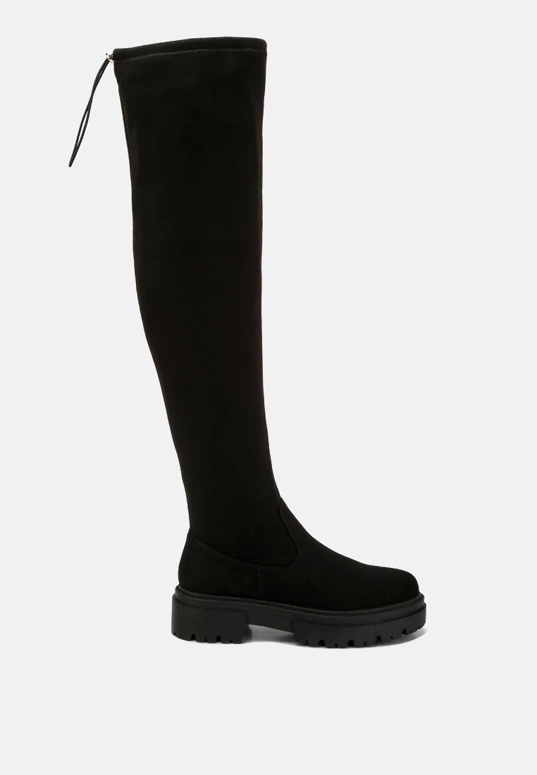 drawstring high knee boots by ruw#color_black