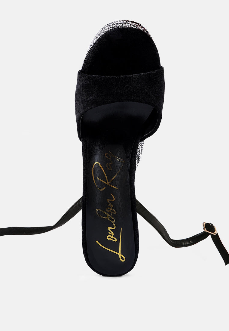 backstage rhinestone embellished ultra high platform sandals#color_black