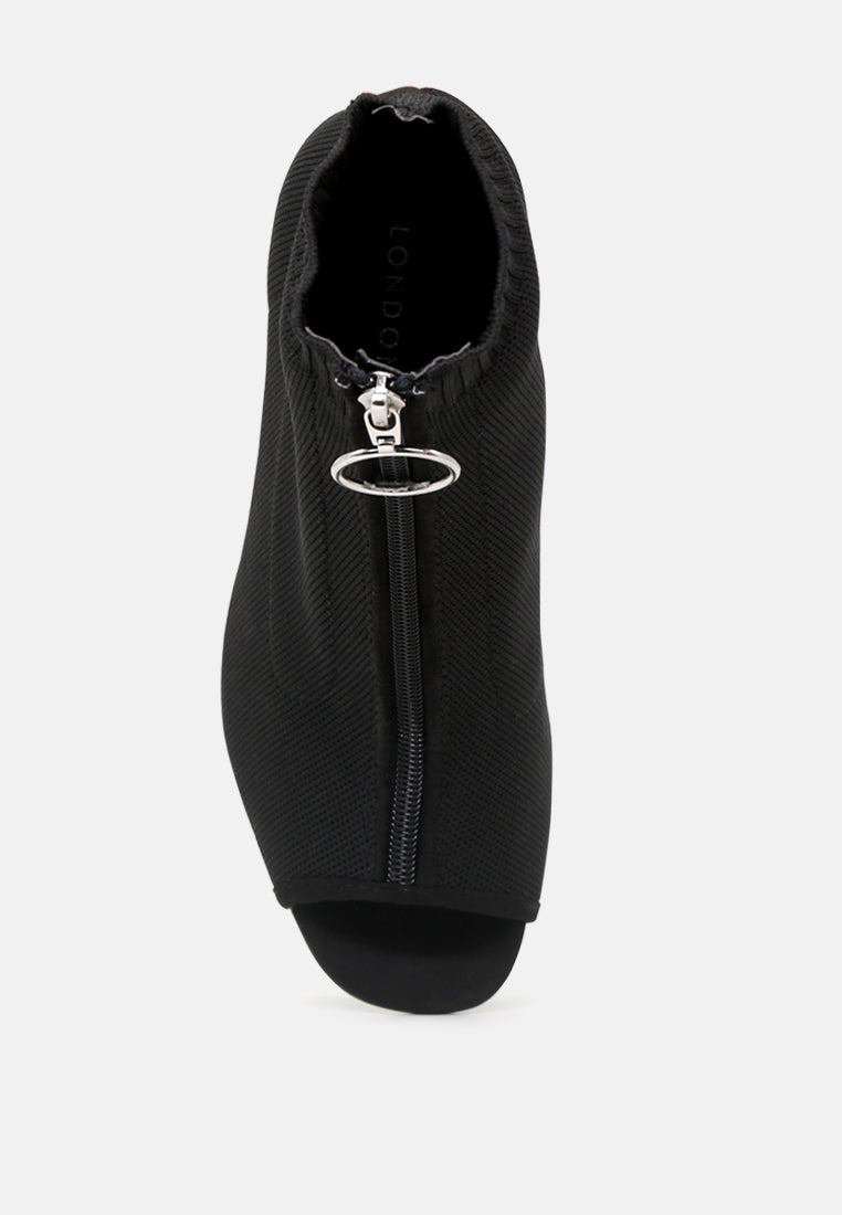 barbie block heel boots with zip closure#color_black