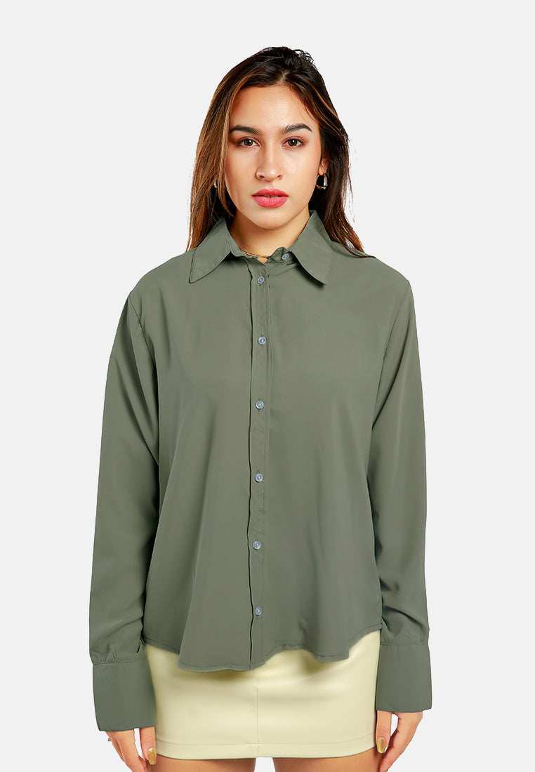 basic long sleeved collared shirt#color_sage-green