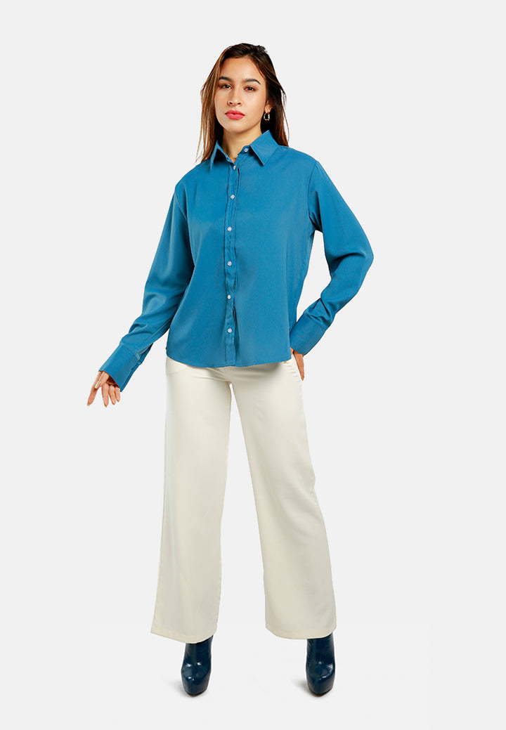 basic long sleeved collared shirt#color_blue