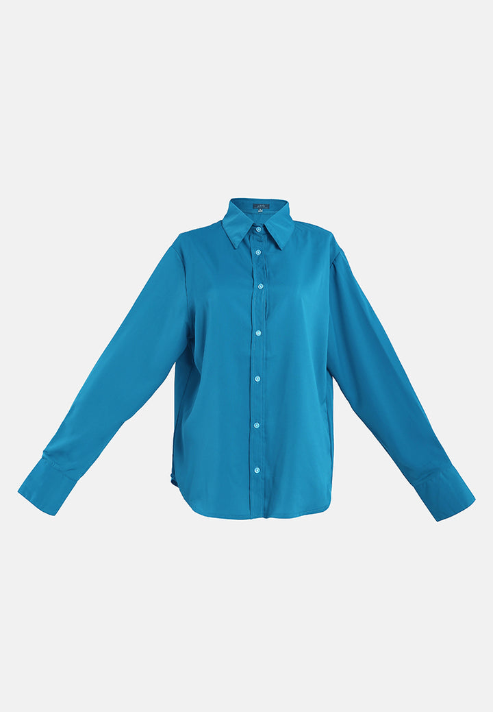 basic long sleeved collared shirt#color_blue