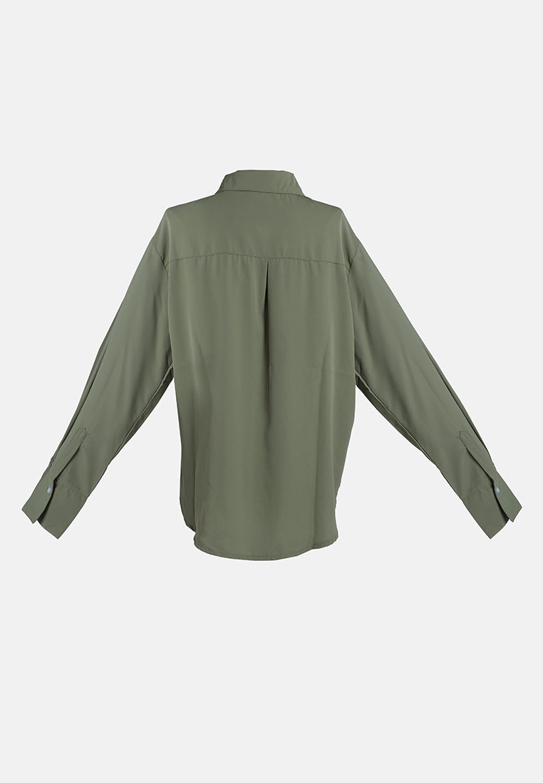basic long sleeved collared shirt#color_sage-green
