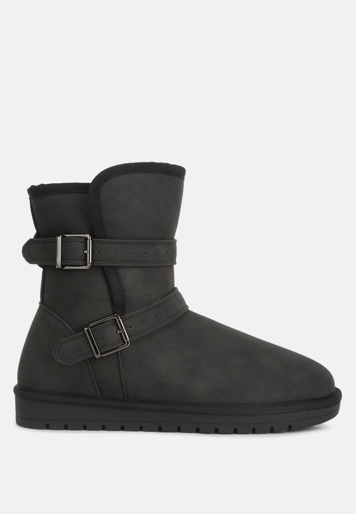basil buckle strap detail boots#color_black