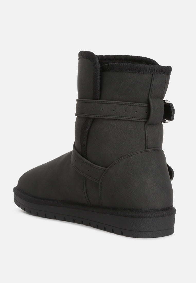 basil buckle strap detail boots#color_black