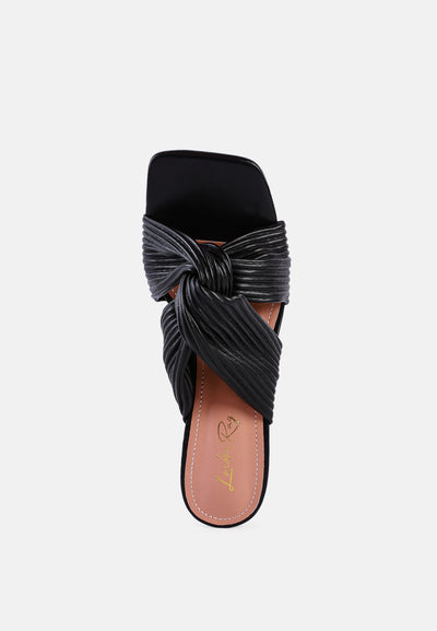 battle ex knot strap slide sandals#color_black
