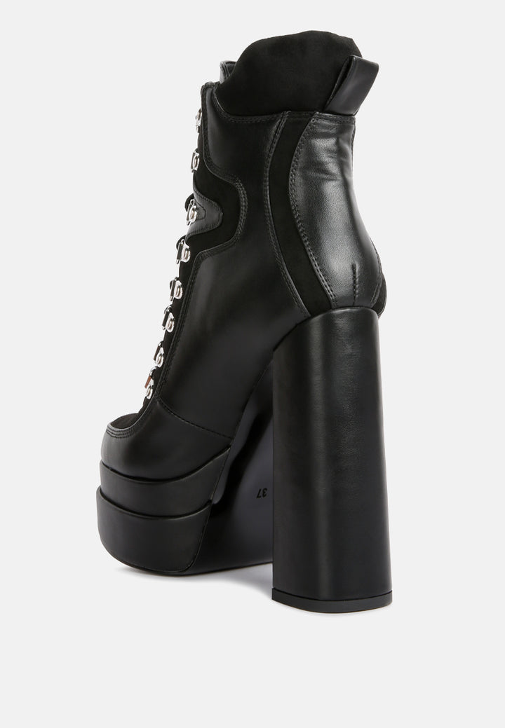 beamer faux leather high heeled ankle boots#color_black