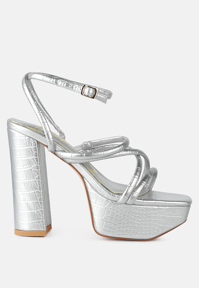 beam tips strappy chunky platform high heel sandals#color_silver