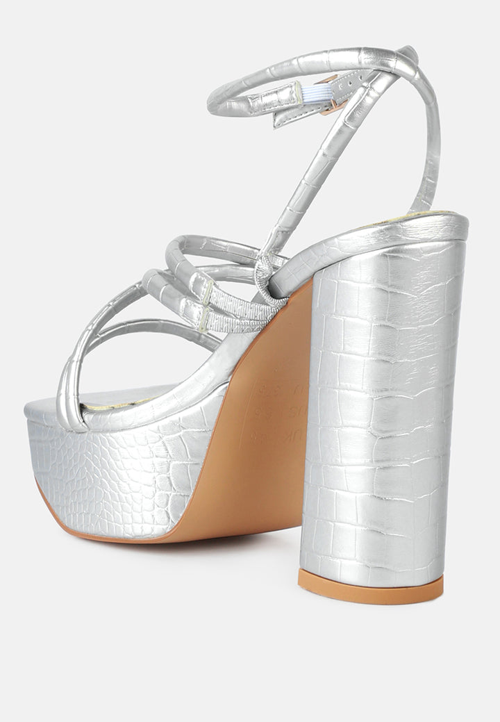 beam tips strappy chunky platform high heel sandals#color_silver