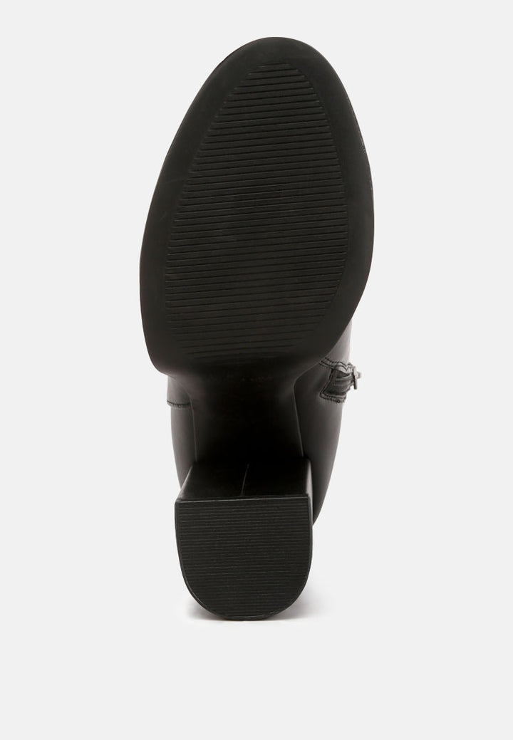 beauty block heel platform ankle boots#color_black