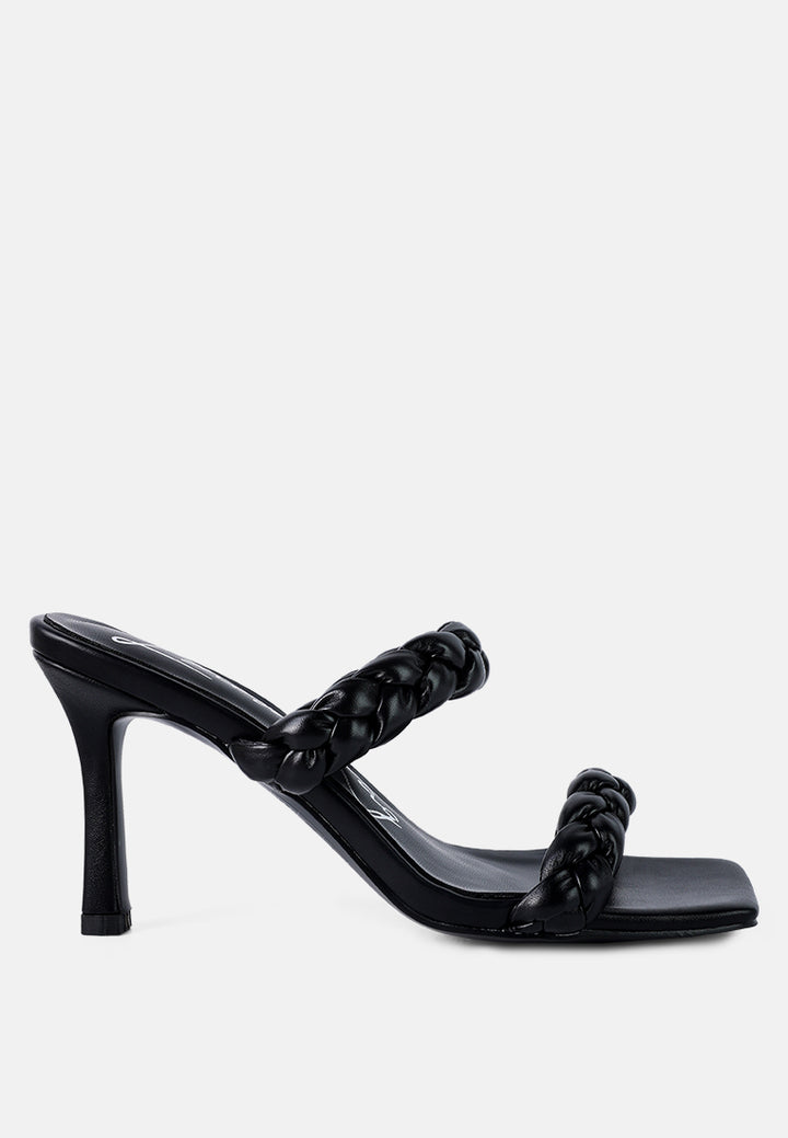 beladona double braided strap mid heel sandals#color_black