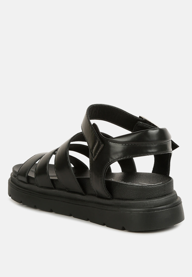 belcher faux leather gladiator sandals#color_black