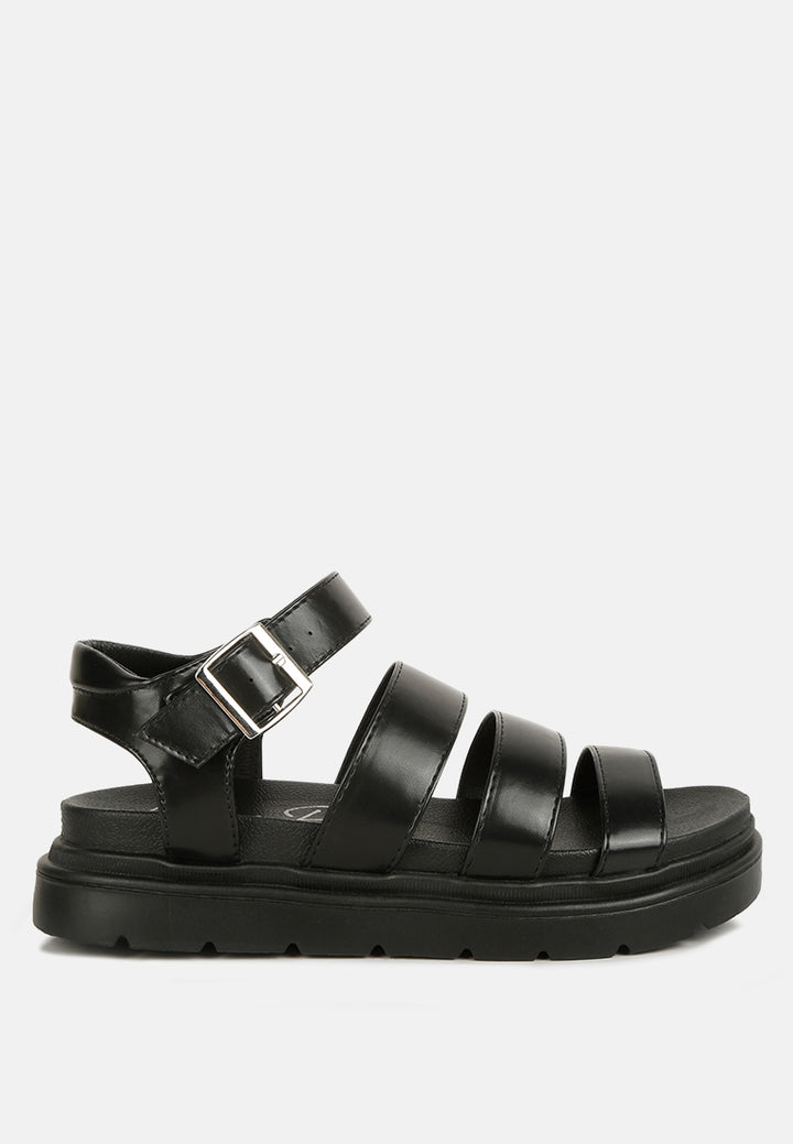 belcher faux leather gladiator sandals by ruw#color_black