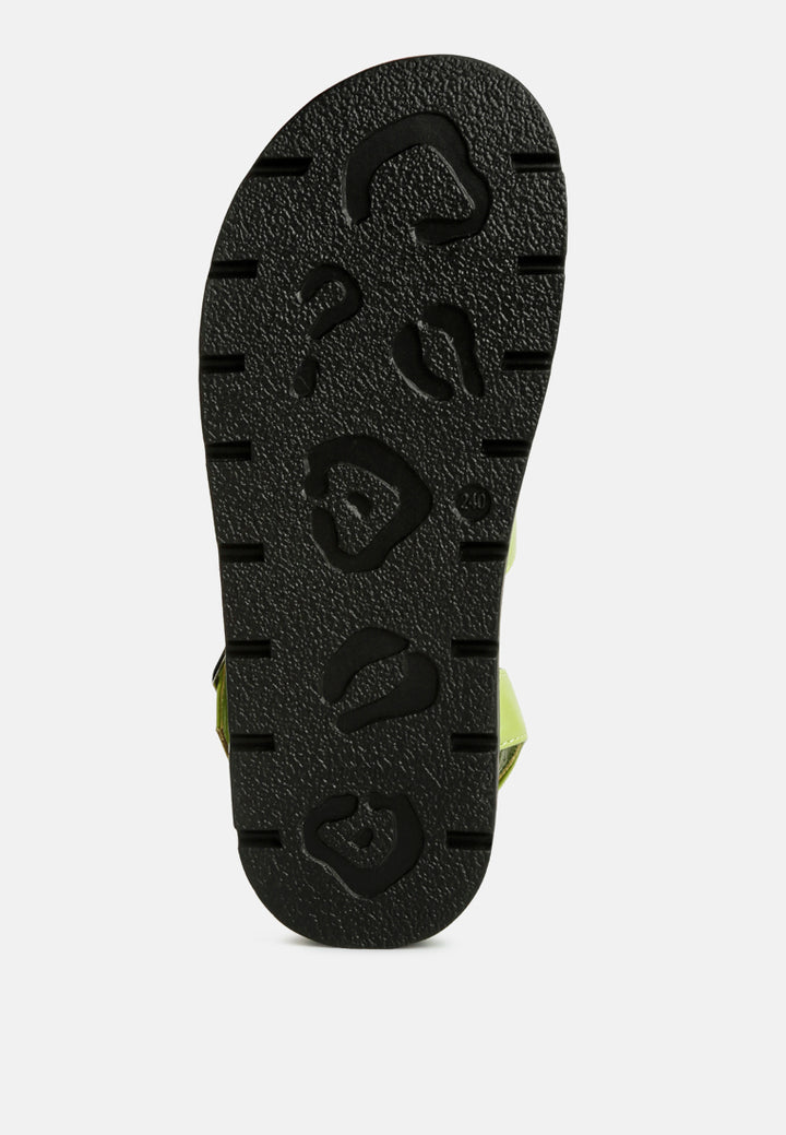 belcher faux leather gladiator sandals#color_green