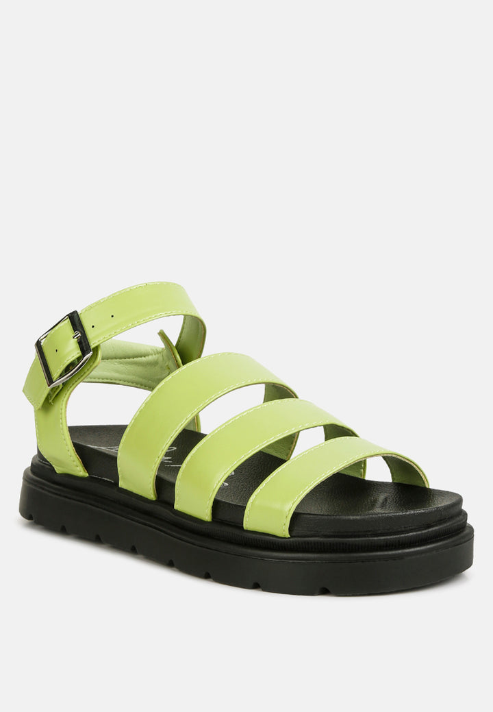 belcher faux leather gladiator sandals by ruw#color_green