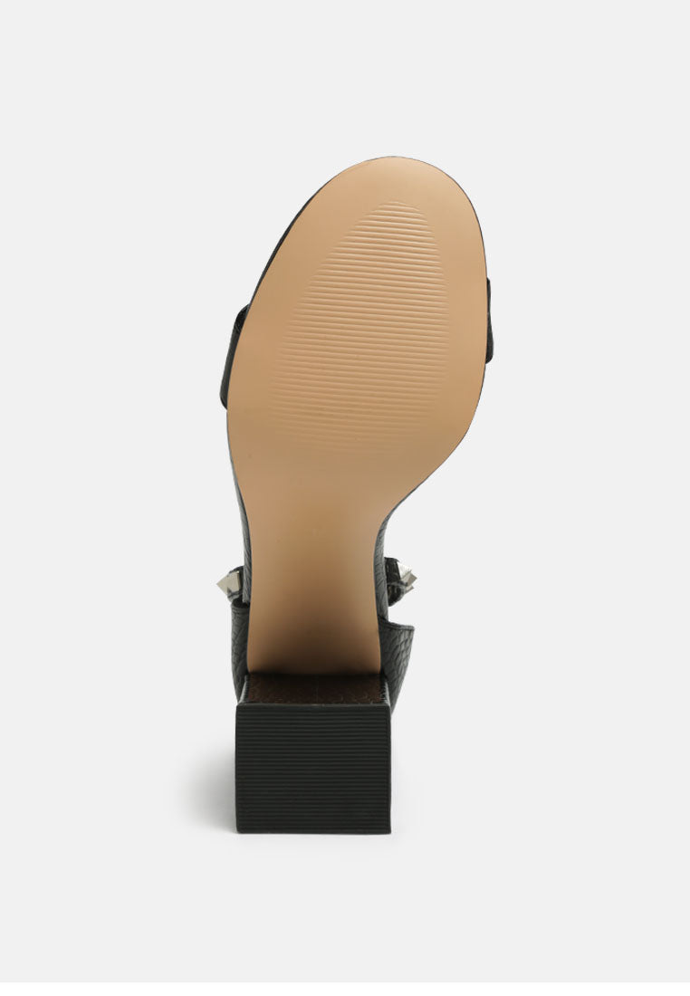 belle block heeled studded sandals#color_black