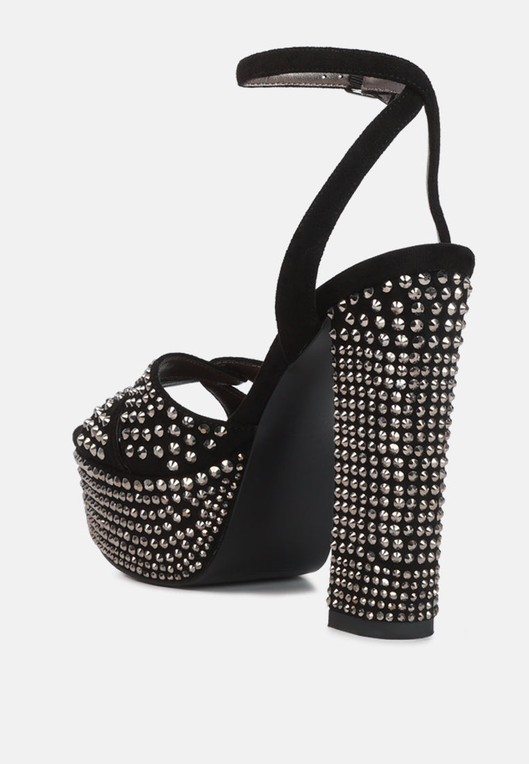 bellini diamante microfiber high block heeled sandals#color_black