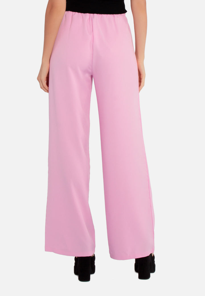belted tie wide leg pants#color_pink