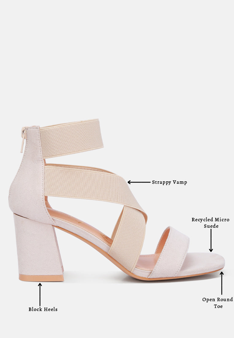 recycled micro suede block sandals by ruw color_beige